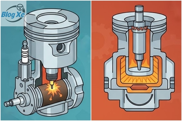 Động cơ xăng và động cơ diesel khác nhau ở điểm nào?